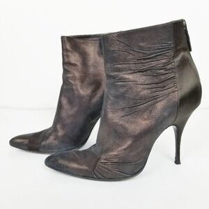 Givenchy ruched metallic suede heeled bootie